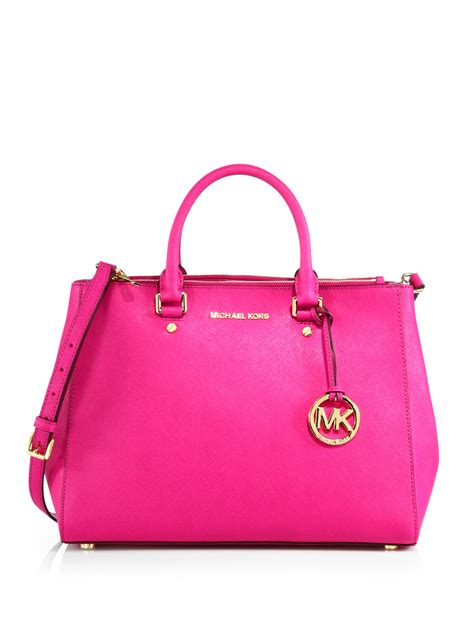 michael kors jet set medium travel tote fuschia pink|Michael Kors jet set saffiano.